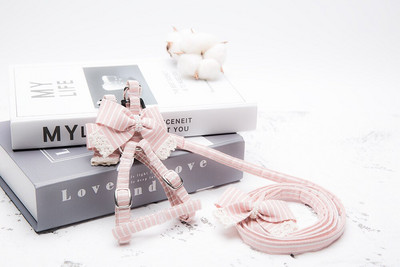 Šunų diržų pavadėlio rinkinys 2 vnt. medvilninių juostelių naminių gyvūnėlių diržų rinkinys su spausdintu meškiuko čihuahua antkakliu šuniui vaikščioti su lynu.