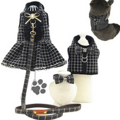 Αξεσουάρ ρούχων για σκύλους πολυτελείας Μικρό κολάρο σκύλου για κορίτσι Chihuahua Καρό γάτας για σκύλους Medium Pug Σετ λουρί και λουρί για σκύλους