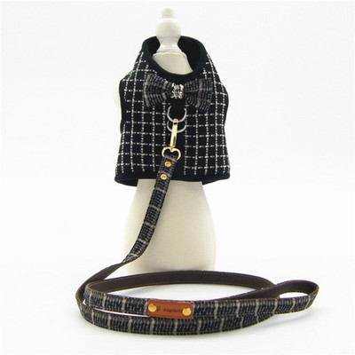 Αξεσουάρ ρούχων για σκύλους πολυτελείας Μικρό κολάρο σκύλου για κορίτσι Chihuahua Καρό γάτας για σκύλους Medium Pug Σετ λουρί και λουρί για σκύλους