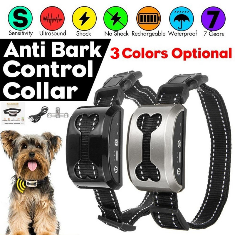 Smart Dog Anti Bark Collar Υπερήχων Αδιάβροχο Auto Anti Humane Bark Collar Stop Dog Barking Rechargeable Shock/Safe