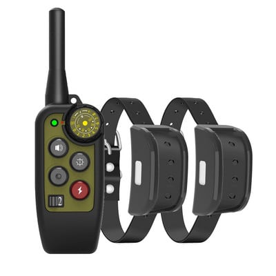 Κολάρο εκπαίδευσης σκύλων αδιάβροχο ηλεκτρικό σοκ Δόνηση ήχος κολάρο γαβγίσματος σκύλων για όλα τα σκυλιά Εκπαιδευτής εξωτερικού χώρου 500M Τηλεχειριστήριο