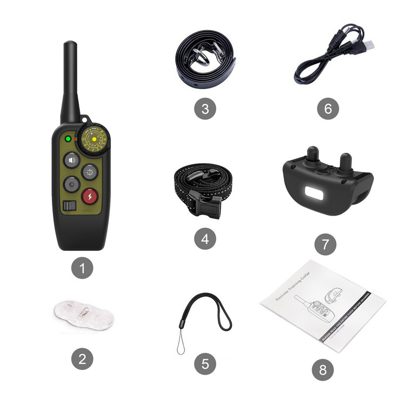 Κολάρο εκπαίδευσης σκύλων αδιάβροχο ηλεκτρικό σοκ Δόνηση ήχος κολάρο γαβγίσματος σκύλων για όλα τα σκυλιά Εκπαιδευτής εξωτερικού χώρου 500M Τηλεχειριστήριο