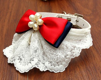 Caini de lux, pisici, dantela, guler de perle, accesorii pentru toaleta cainilor, 1 buc.
