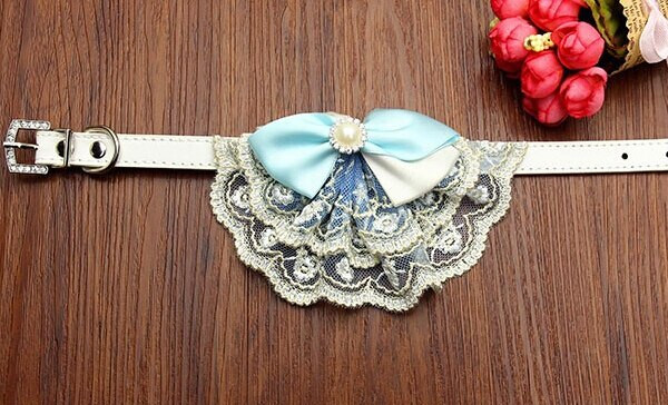Caini de lux, pisici, dantela, guler de perle, accesorii pentru toaleta cainilor, 1 buc.