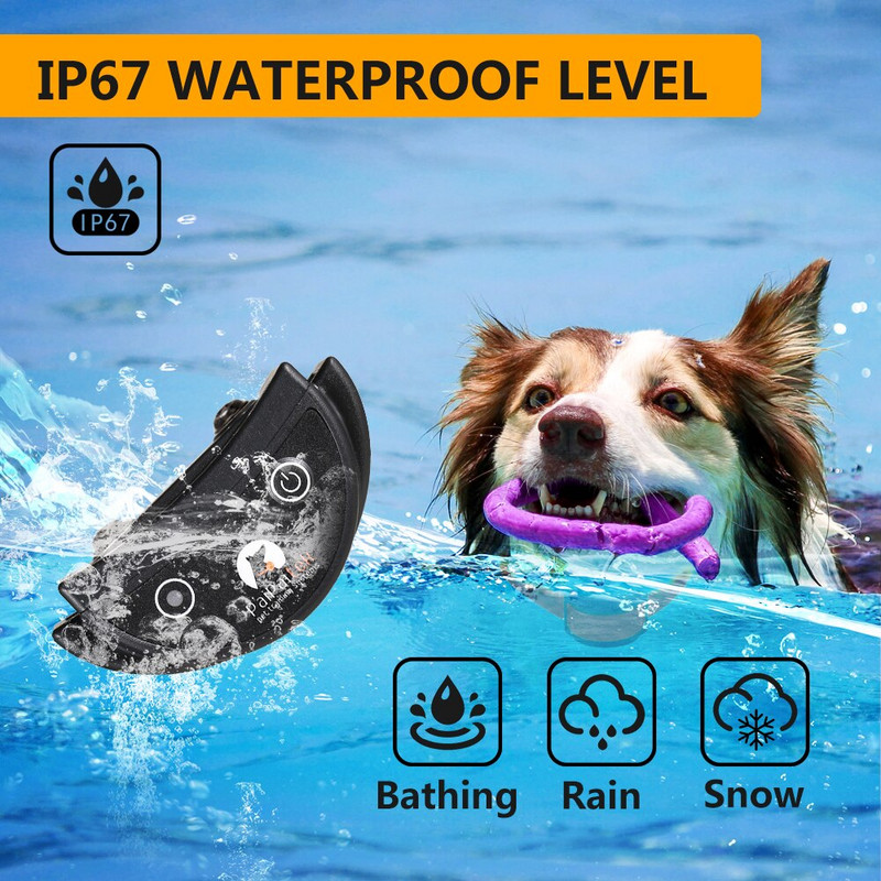 Vibratsioonitreeningu kaelarihm Shockivaba Koerte treeningkaelarihm puldiga 1/2 koerale Ohutu koeratreening kaelarihm Laetav veekindel