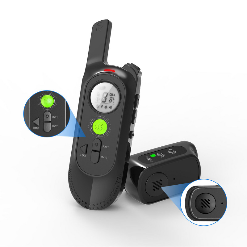 Ηλεκτρικό απομακρυσμένο κολάρο εκπαίδευσης σκύλων IP65 Επαναφορτιζόμενο κολάρο οθόνης LCD με δύο μνήμες εγγραφής 2021 Νεότερο απώθηση σκύλου