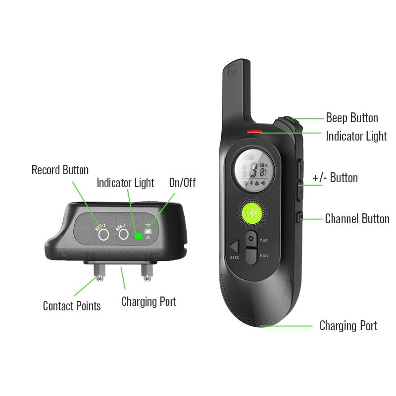 Ηλεκτρικό απομακρυσμένο κολάρο εκπαίδευσης σκύλων IP65 Επαναφορτιζόμενο κολάρο οθόνης LCD με δύο μνήμες εγγραφής 2021 Νεότερο απώθηση σκύλου