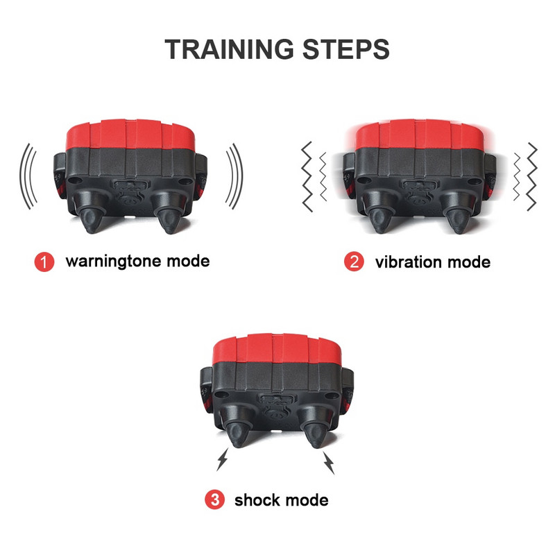 Ηλεκτρονικό κολάρο εκπαίδευσης σκυλιών κατοικίδιων ζώων Επαναφορτιζόμενο τηλεχειριζόμενο ηλεκτρονικά περιλαίμια λουρί κραδασμών κατά του φλοιού LCD Προμήθειες Μεγάλοι σκύλοι