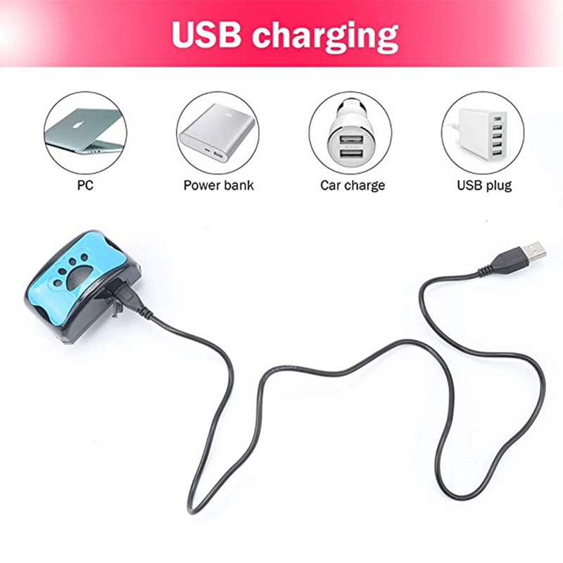 Акумулаторен нашийник за кучешки лай Водоустойчив нашийник против лай за домашни любимци Устройство за спиране на лаенето Без контрол на вредата за нашийници за обучение на домашни кучета