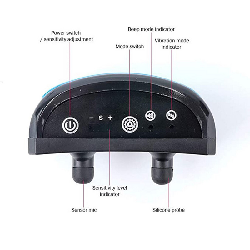 Акумулаторен нашийник за кучешки лай Водоустойчив нашийник против лай за домашни любимци Устройство за спиране на лаенето Без контрол на вредата за нашийници за обучение на домашни кучета