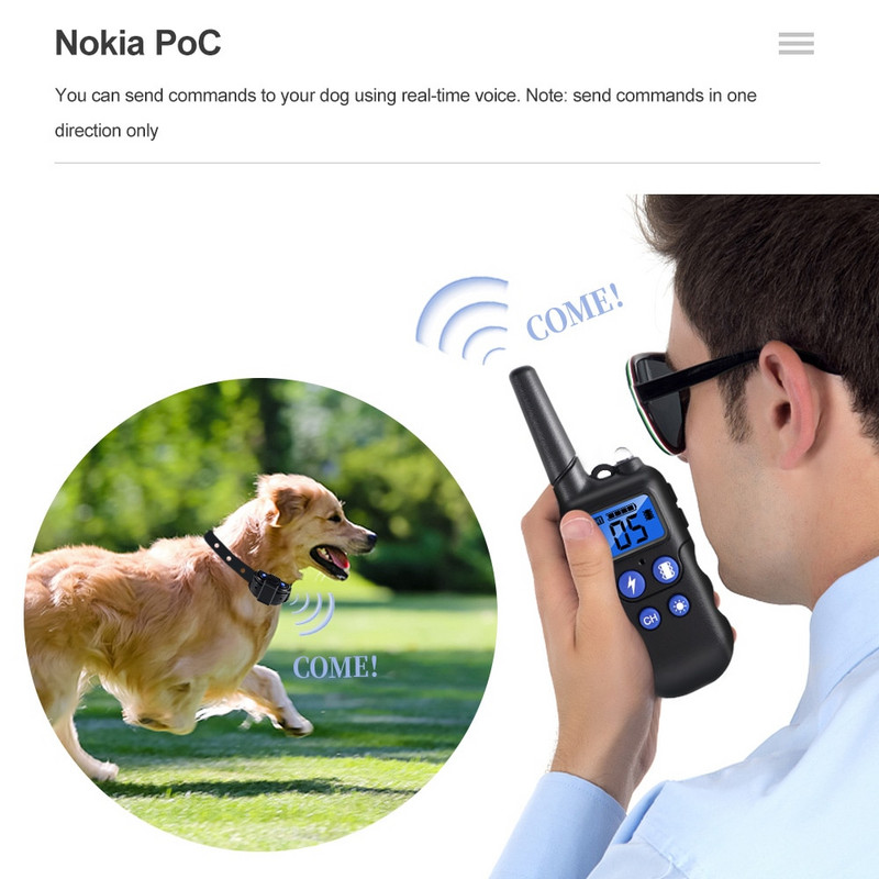 2000 m elektrinis šunų dresavimo antkaklis, atsparus vandeniui, įkraunamas naminių gyvūnėlių žievėjimo kontrolės antkaklis elektrinis amortizatorius