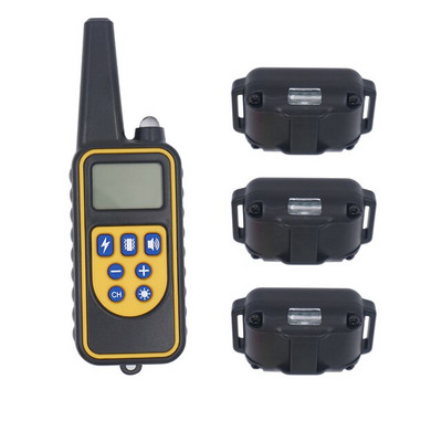 800M κολάρο εξοπλισμού εκπαίδευσης σκύλων Επαγγελματική αλυσίδα για 3 σκύλους Μικρό μεγάλο γάβγισμα με τηλεχειριστήριο 3 τρόπων εκπαίδευσης σκύλων