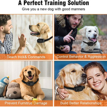 1000ft Dog Collar Electric Dog Collary Training Rechargeable Electric Shock Sound Sound Dogs Bark Collar Training Dogs