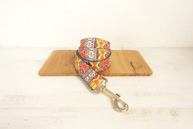 MUTTCO comerț cu amănuntul zgarda de câine rezistentă la timp THE BOHEMIAN set de zgarda și lesă reglabile pentru câine cu papion 5 mărimi UDC050