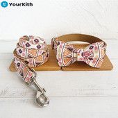 YourKith najlonska ogrlica za pse Personalizirana ogrlica za kućne ljubimce Ugravirana ID oznaka, pločica s imenom, povodac za male srednje velike pse Pitbull Mops