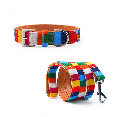 Koera kaelarihma rakmete jalutusrihma komplekt väikestele ja keskmistele suurtele koertele Lõuend Nahast koera kaelarihma rakmete komplekt Lemmikloomatooted MP0055