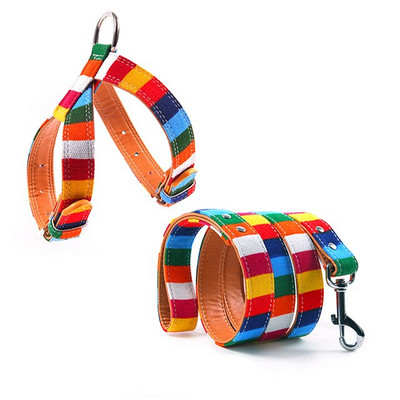 Koera kaelarihma rakmete jalutusrihma komplekt väikestele ja keskmistele suurtele koertele Lõuend Nahast koera kaelarihma rakmete komplekt Lemmikloomatooted MP0055