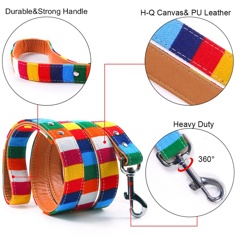 Koera kaelarihma rakmete jalutusrihma komplekt väikestele ja keskmistele suurtele koertele Lõuend Nahast koera kaelarihma rakmete komplekt Lemmikloomatooted MP0055