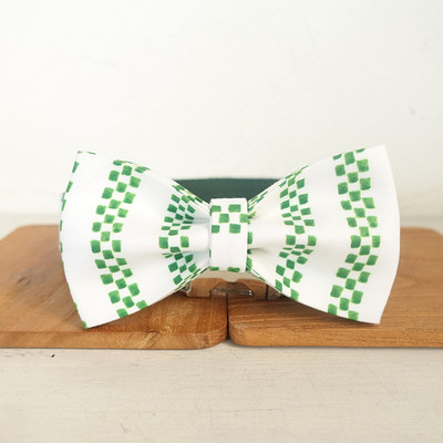 Λιανικό σετ γιακά σκύλου αυτοσχεδιασμού THE JABE MOSAIC χειροποίητο σετ παπιγιόν γιακά σκύλου 5 μεγεθών από πολυ σατέν και νάιλον UDC095