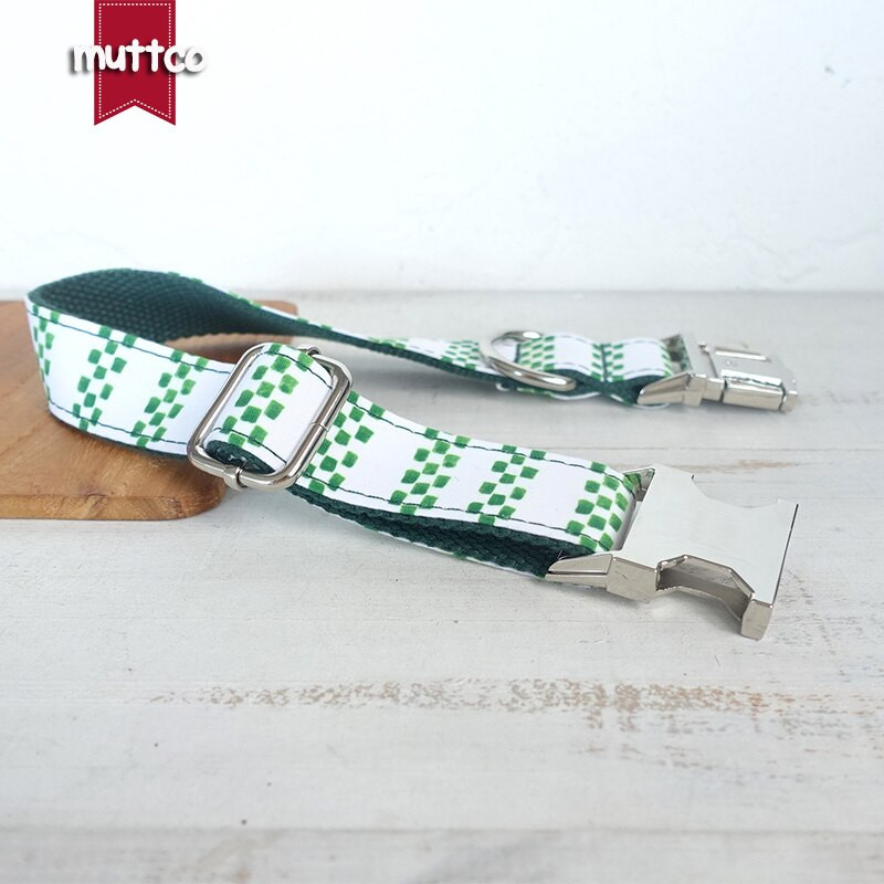 Λιανικό σετ γιακά σκύλου αυτοσχεδιασμού THE JABE MOSAIC χειροποίητο σετ παπιγιόν γιακά σκύλου 5 μεγεθών από πολυ σατέν και νάιλον UDC095