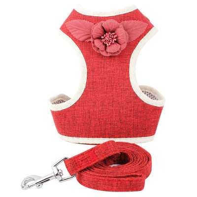 Nou tip de vestă de lesă pentru animale de companie pentru set de ham și lesă pentru cățeluș, guler de câine Kawaii pentru animale de companie Accesorii pentru pisici