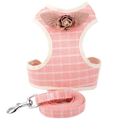 Nou tip de vestă de lesă pentru animale de companie pentru set de ham și lesă pentru cățeluș, guler de câine Kawaii pentru animale de companie Accesorii pentru pisici