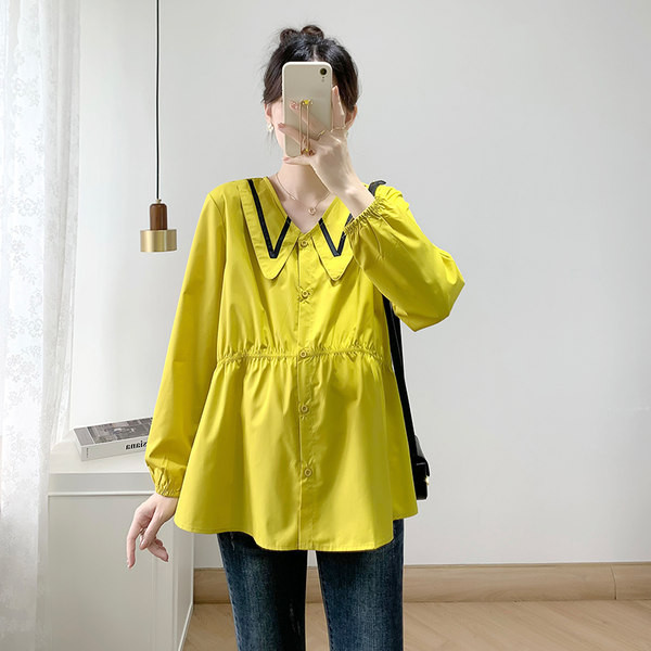 Moekas rasedate särk V-kaelusega ja pikkade varrukatega