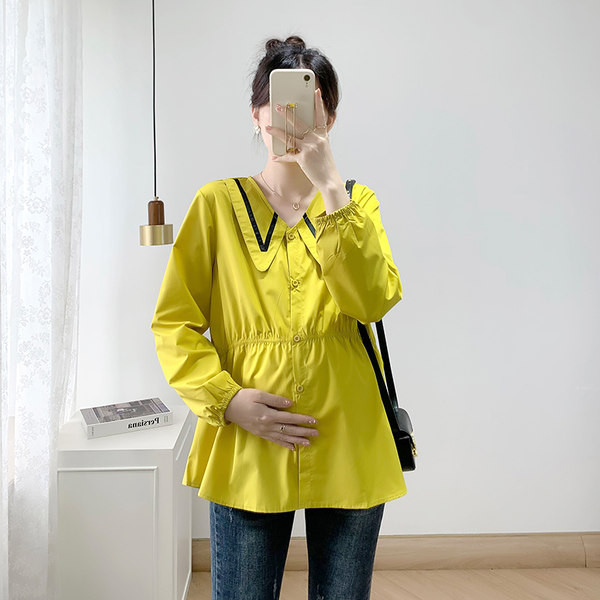 Moekas rasedate särk V-kaelusega ja pikkade varrukatega