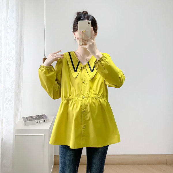 Moekas rasedate särk V-kaelusega ja pikkade varrukatega