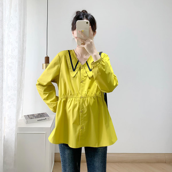 Moekas rasedate särk V-kaelusega ja pikkade varrukatega