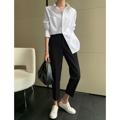 Μοντέρνο γυναικείο παντελόνι - με ψηλή μέση