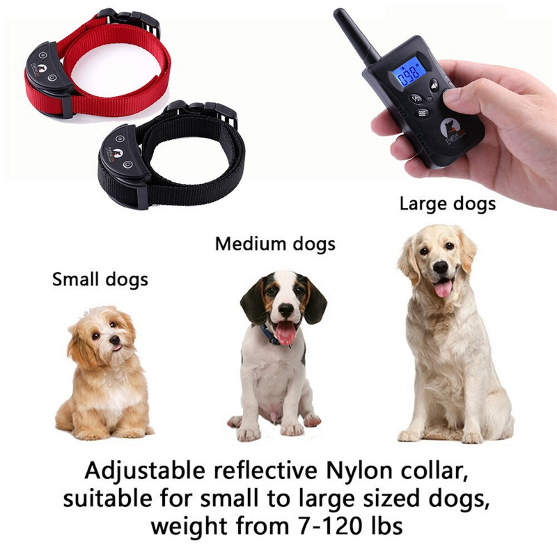 Εκπαιδευτικό κολάρο κραδασμών για σκύλους Εκπαιδευτής κραδασμών με τηλεχειριστήριο, επαναφορτιζόμενο αδιάβροχο αντιφλεγμονώδες κολάρο απωθητικό σκύλων