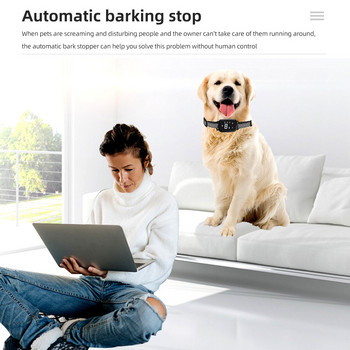 LCD Ηλεκτρικό κολάρο εκπαίδευσης σκύλων Αυτόματο αδιάβροχο επαναφορτιζόμενο κολάρο εκπαίδευσης σκύλων AntiBark με ήχο κραδασμών