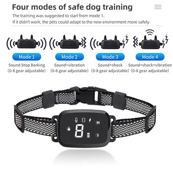 LCD Електрически нашийник за обучение на кучета Автоматичен водоустойчив акумулаторен нашийник за обучение на кучета AntiBark с шоков вибрационен звук