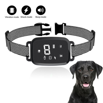 LCD elektriline koerte treeningkaelarihm, automaatne veekindel laetav antiBark koerte treeningkaelarihm vibratsiooniheliga