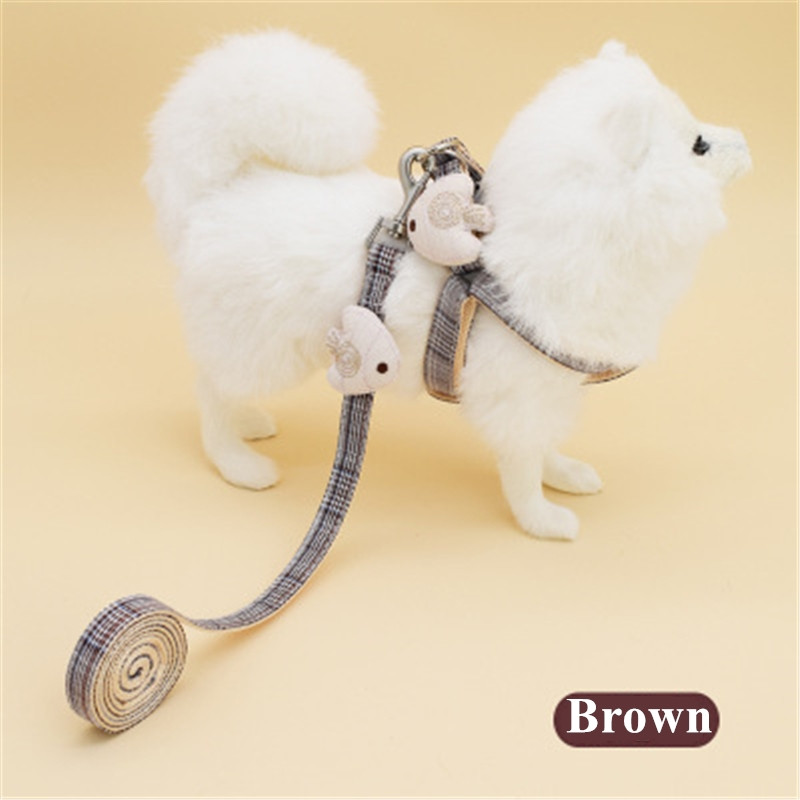 Guler și vestă pentru animale de companie drăguț, cufăr pentru pisici și câini, mic, mediu, șnur, set de 2 piese