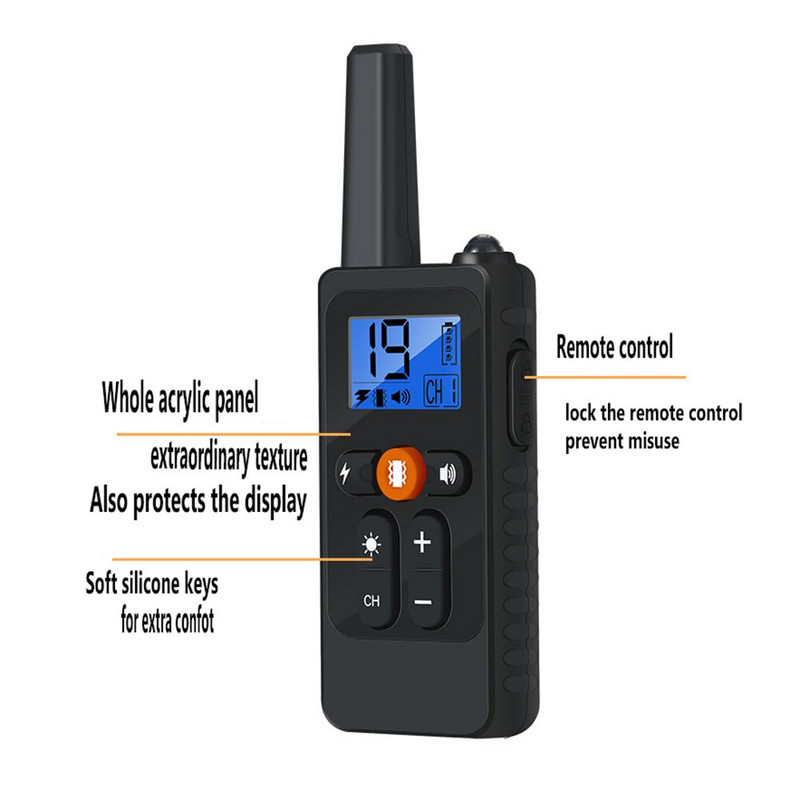 800M kaugjuhtimispuldiga koerte treener Elektrišoki kaelarihm Bark Stop Treener Laetav veekindel