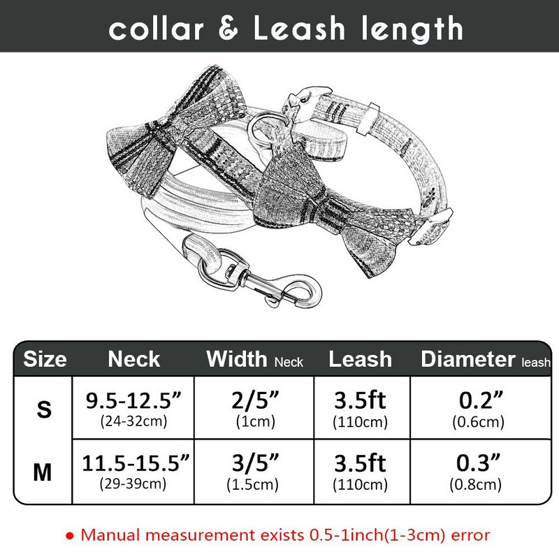 Grid Nailonist koera kaelarihma ja jalutusrihma komplekt kikilipsu disainiga lemmiklooma kutsika jalutusköiega puudlid kassi kaelarihma komplekt
