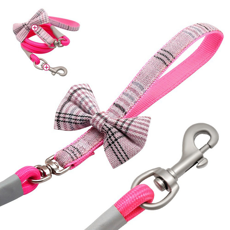 Grid Nailonist koera kaelarihma ja jalutusrihma komplekt kikilipsu disainiga lemmiklooma kutsika jalutusköiega puudlid kassi kaelarihma komplekt