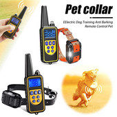 Guler de dresaj pentru câini de 800 m pentru animale de companie, rezistent la apă, anti-lătrat, dispozitiv de control de la distanță, dispozitiv de dresaj reîncărcabil pentru câini de mai multe dimensiuni