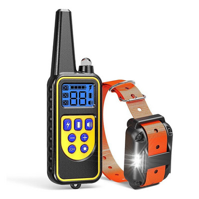 Guler de dresaj pentru câini de 800 m pentru animale de companie, rezistent la apă, anti-lătrat, dispozitiv de control de la distanță, dispozitiv de dresaj reîncărcabil pentru câini de mai multe dimensiuni