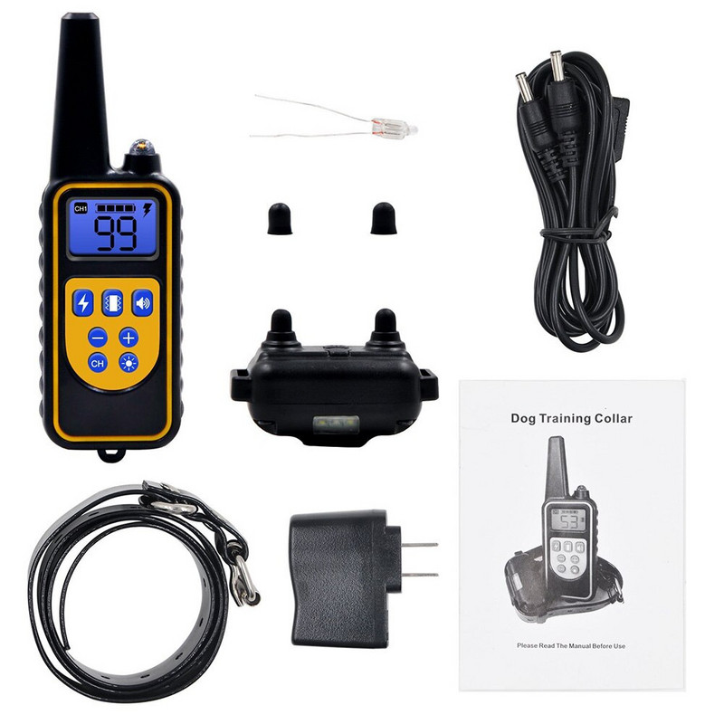Guler de dresaj pentru câini de 800 m pentru animale de companie, rezistent la apă, anti-lătrat, dispozitiv de control de la distanță, dispozitiv de dresaj reîncărcabil pentru câini de mai multe dimensiuni