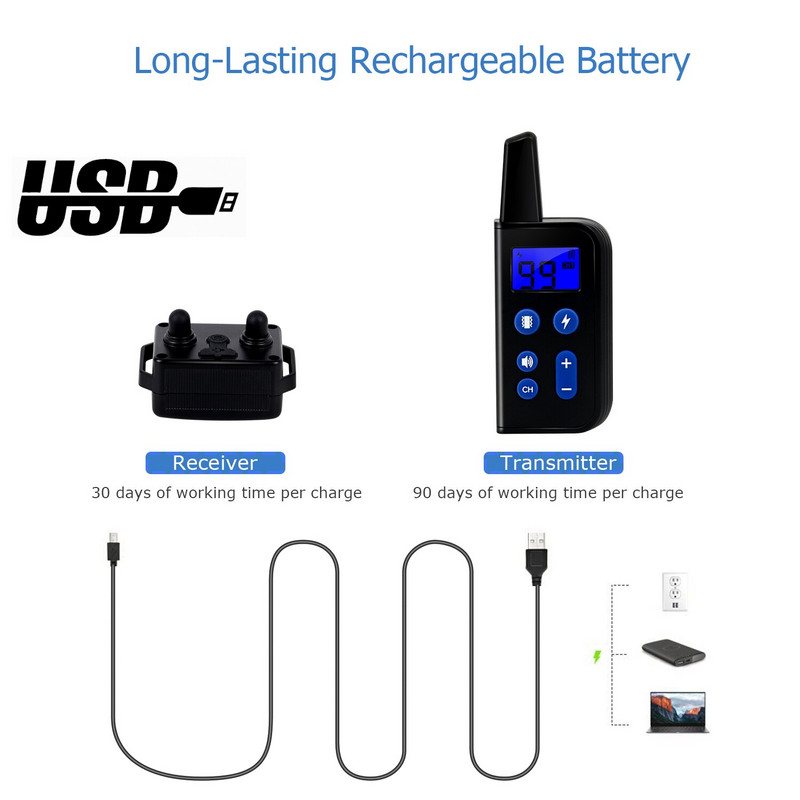 Koerte koolitus elektrišokk E kaelarihm haukumiskäitumise treenimine kaugjuhtimispuldiga suurte ja keskmiste väikeste koerte treenimiseks