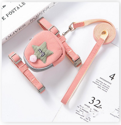 set ham și lesă pentru câini ham pentru câini ham pentru căței cu geantă pentru plimbări câini hamuri și lese cu rucsac accesorii pentru animale de companie