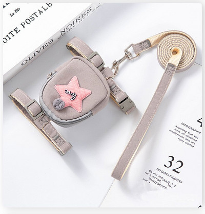 set ham și lesă pentru câini ham pentru câini ham pentru căței cu geantă pentru plimbări câini hamuri și lese cu rucsac accesorii pentru animale de companie