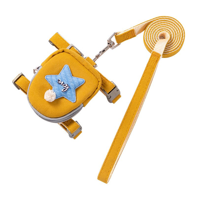 set ham și lesă pentru câini ham pentru câini ham pentru căței cu geantă pentru plimbări câini hamuri și lese cu rucsac accesorii pentru animale de companie