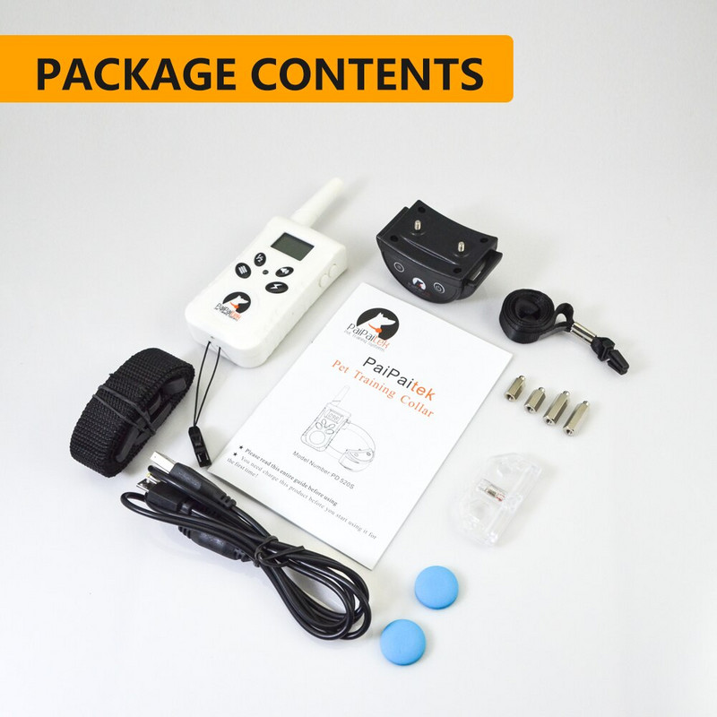 Ηλεκτρικά περιλαίμια εκπαίδευσης κατοικίδιων με κολάρο κατά του φλοιού σκύλων με τηλεχειριστήριο για σκύλους μικρού/μεσαίου μεγέθους Επαναφορτιζόμενα αδιάβροχα εύρους 550 yd