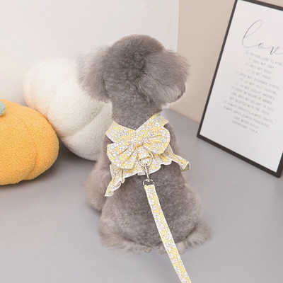 Φούστα με λουρί σκύλου με φιόγκο Χαριτωμένο λουρί για κατοικίδια με λουρί στήθους σχοινί έλξης γάτα σκυλιά Ρούχα λουριά Γιλέκο Princess Tutu φόρεμα Φούστα