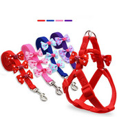 Σετ λουριών και λουριών για κολάρο κατοικίδιων με φιόγκο Αξεσουάρ Puppy Cute Nylon λουρί Γάτες Προμήθειες για σκύλους Chihuahua Σχεδιαστής κοστουμιών