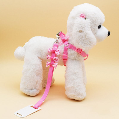 Σετ λουριών και λουριών για κολάρο κατοικίδιων με φιόγκο Αξεσουάρ Puppy Cute Nylon λουρί Γάτες Προμήθειες για σκύλους Chihuahua Σχεδιαστής κοστουμιών